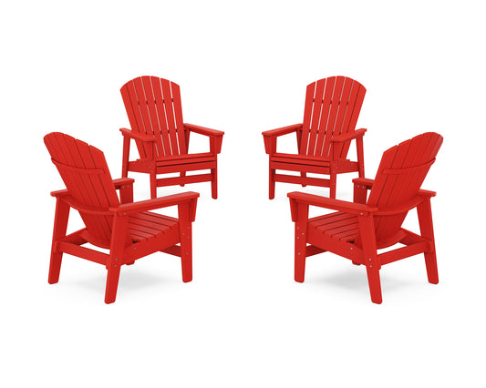 4-Piece Nautical Grand Upright Adirondack Chair Conversation Set