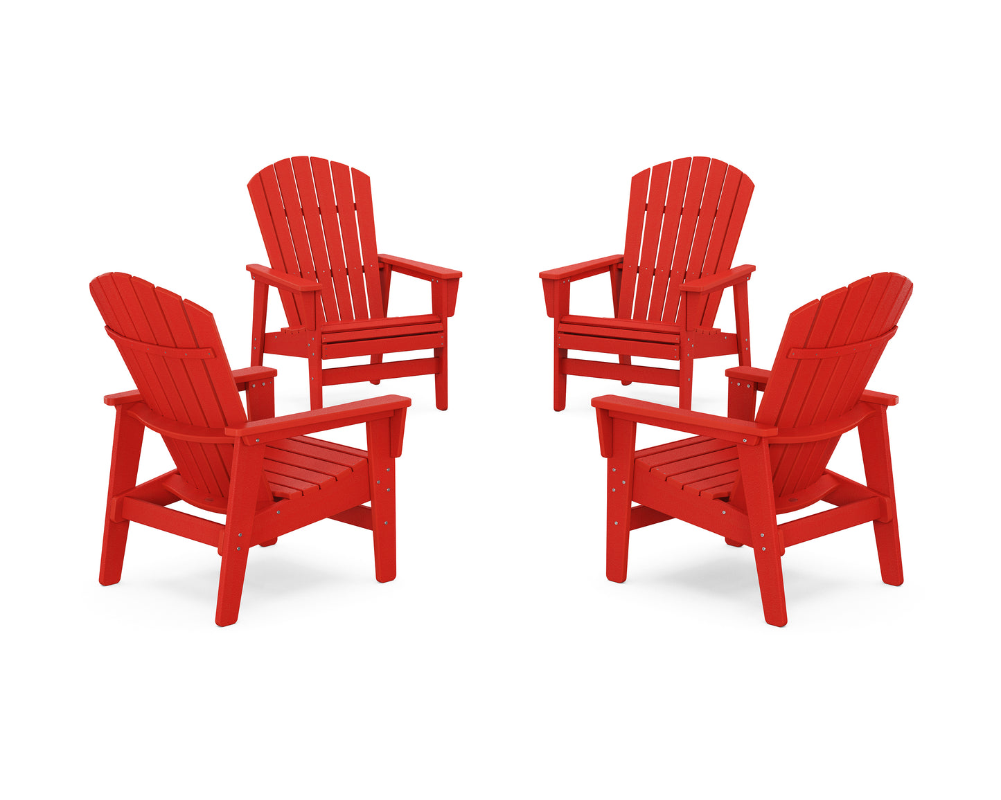 4-Piece Nautical Grand Upright Adirondack Chair Conversation Set