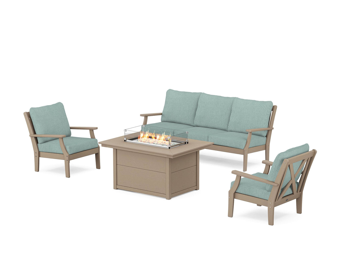 Braxton Deep Seating Fire Pit Table Set