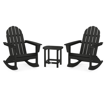 Vineyard 3-Piece Adirondack Rocking Chair Set with South Beach 18" Side Table