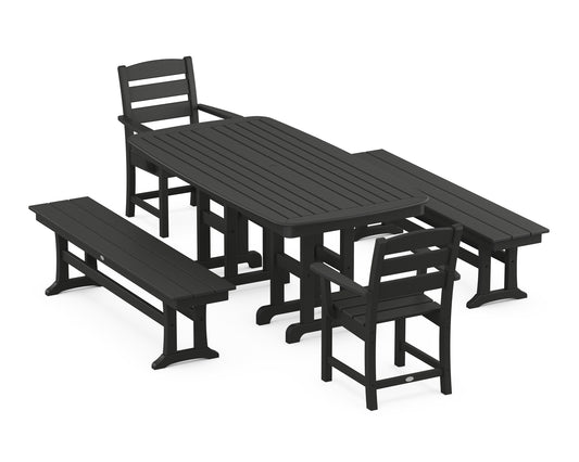 Lakeside 5-Piece Dining Set with Benches