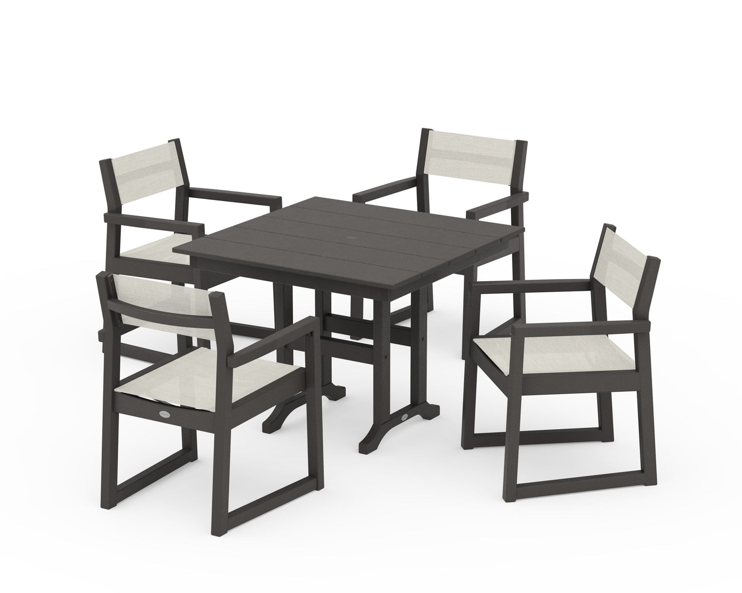 EDGE Sling Arm Chair 5-Piece Farmhouse Dining Set
