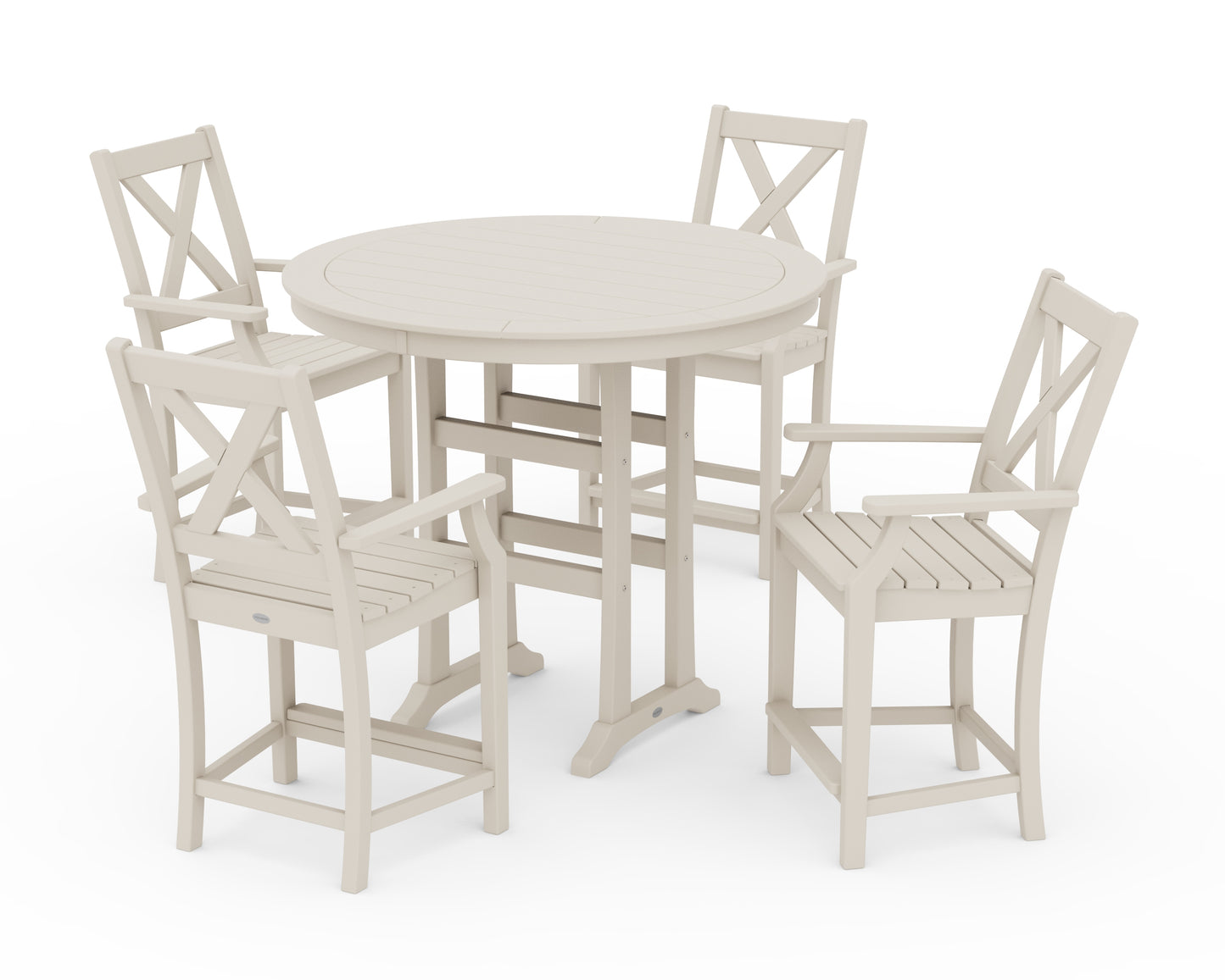 Braxton 5-Piece Nautical Trestle Arm Chair Counter Set