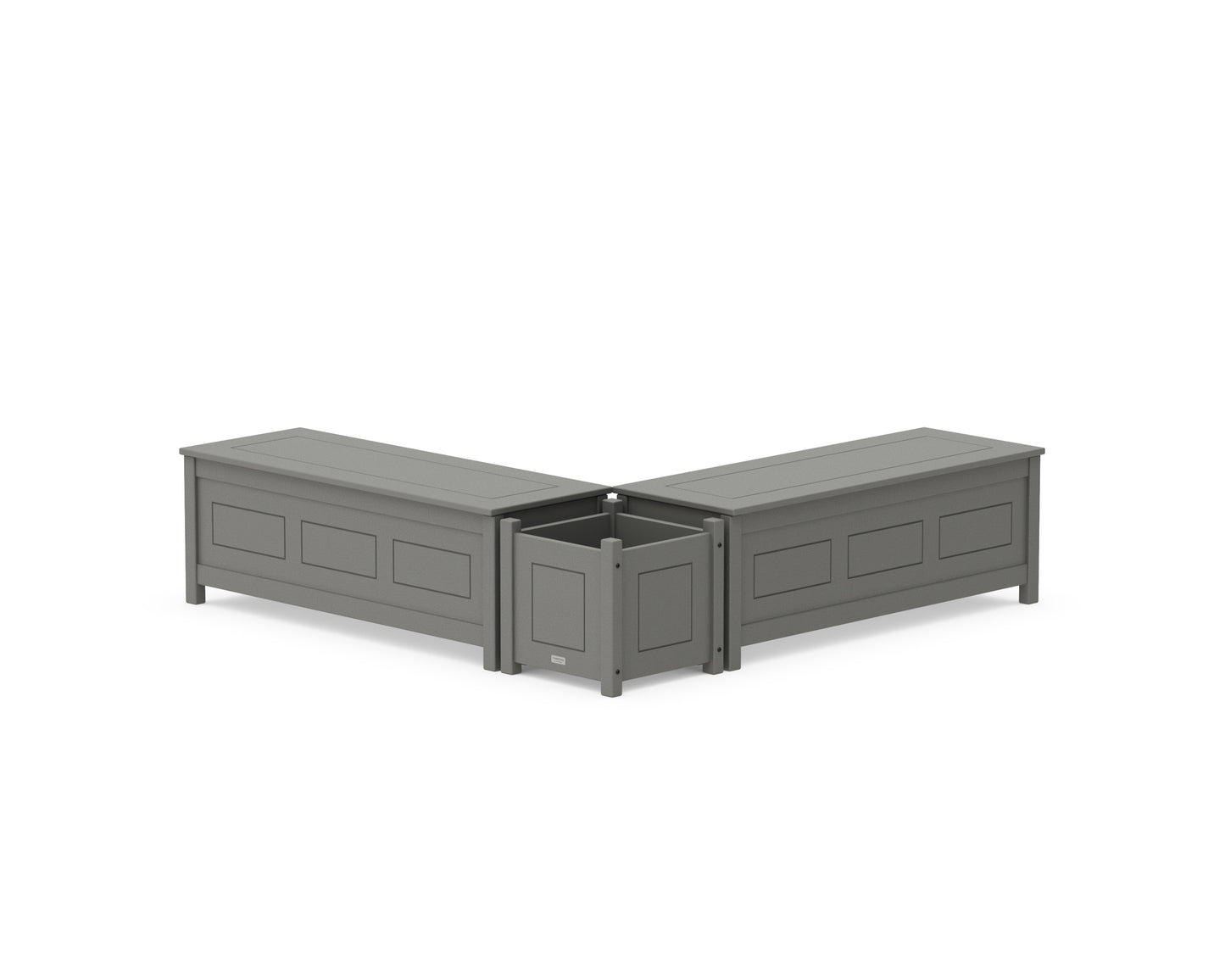 48" Country Living L- Shaped Planter Storage Bench Set