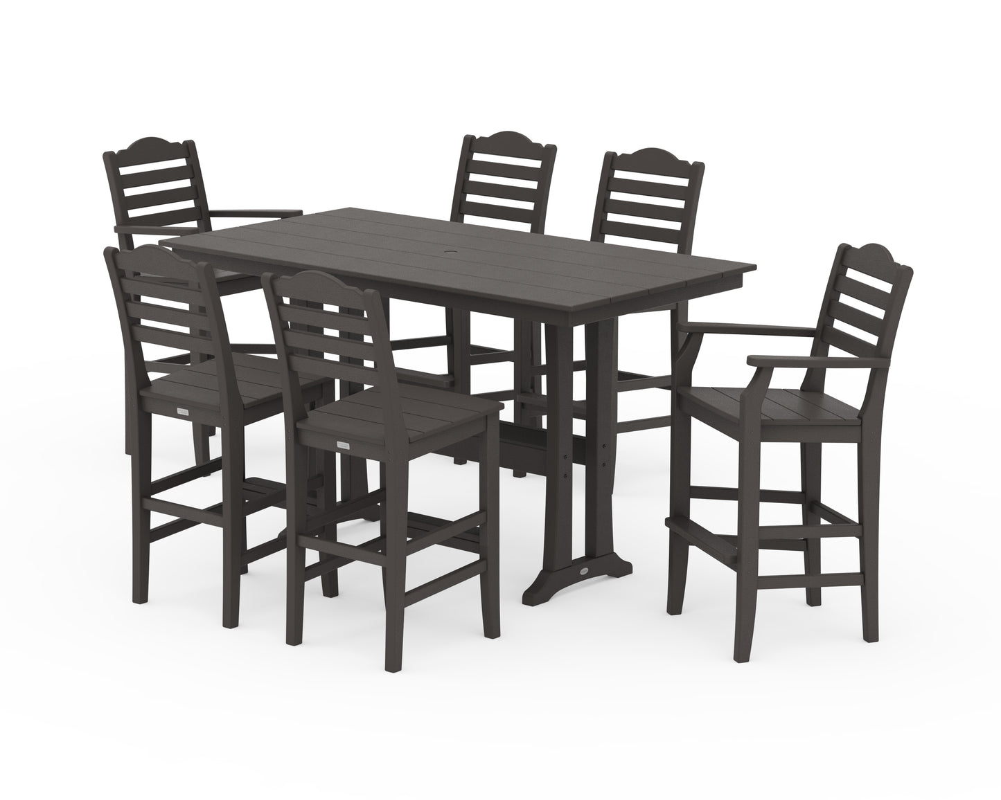 Savannah 7-Piece Farmhouse Bar Set with Trestle Legs