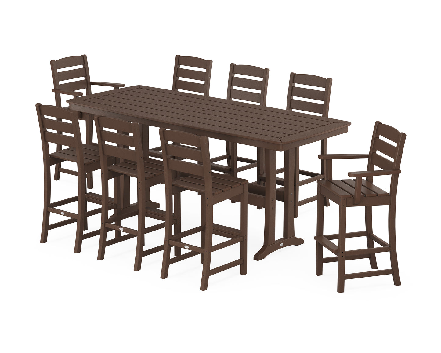 Lakeside 9-Piece Bar Set with Trestle Legs