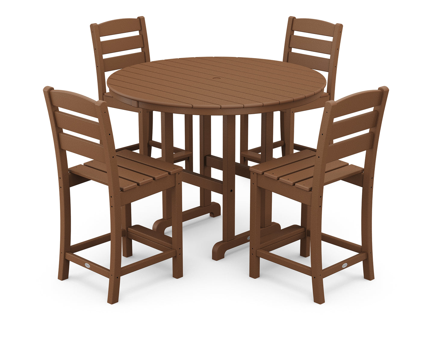 Lakeside 5-Piece Farmhouse Round Side Chair Counter  Set