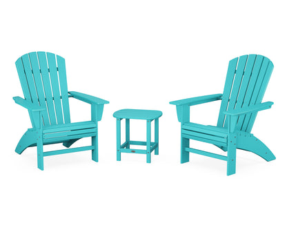 Nautical 3-Piece Curveback Adirondack Set