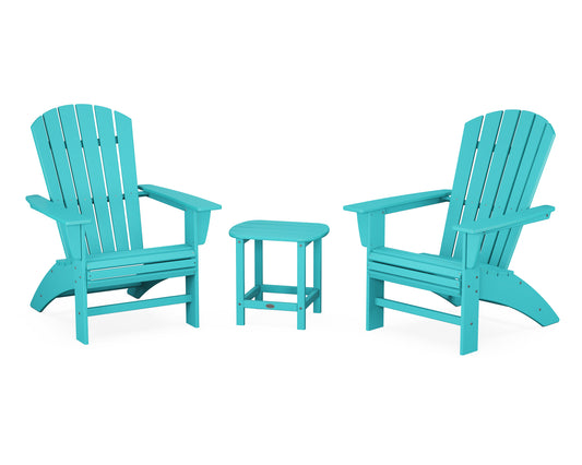 Nautical 3-Piece Curveback Adirondack Set