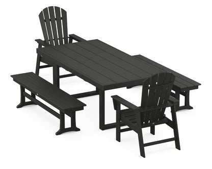 South Beach 5-Piece Dining Set with Benches