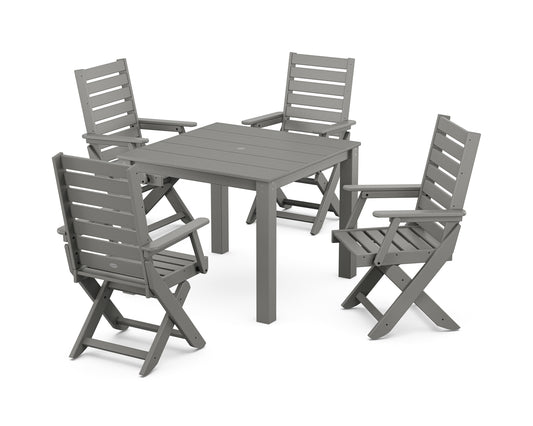 Captain Folding Chair 5-Piece Parsons Dining Set