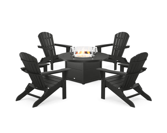 South Beach 5-Piece Folding Adirondack Fire Chat Set