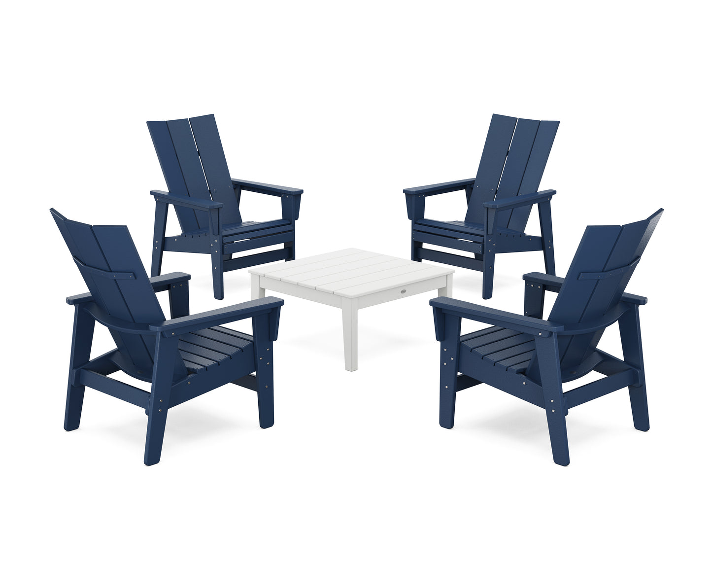 5-Piece Modern Grand Upright Adirondack Chair Conversation Group