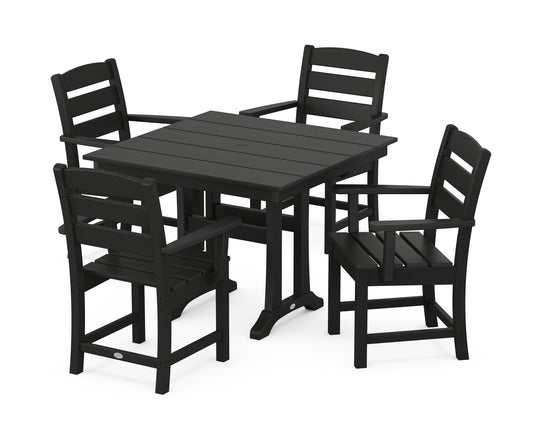 Lakeside 5-Piece Farmhouse Trestle Arm Chair Dining Set