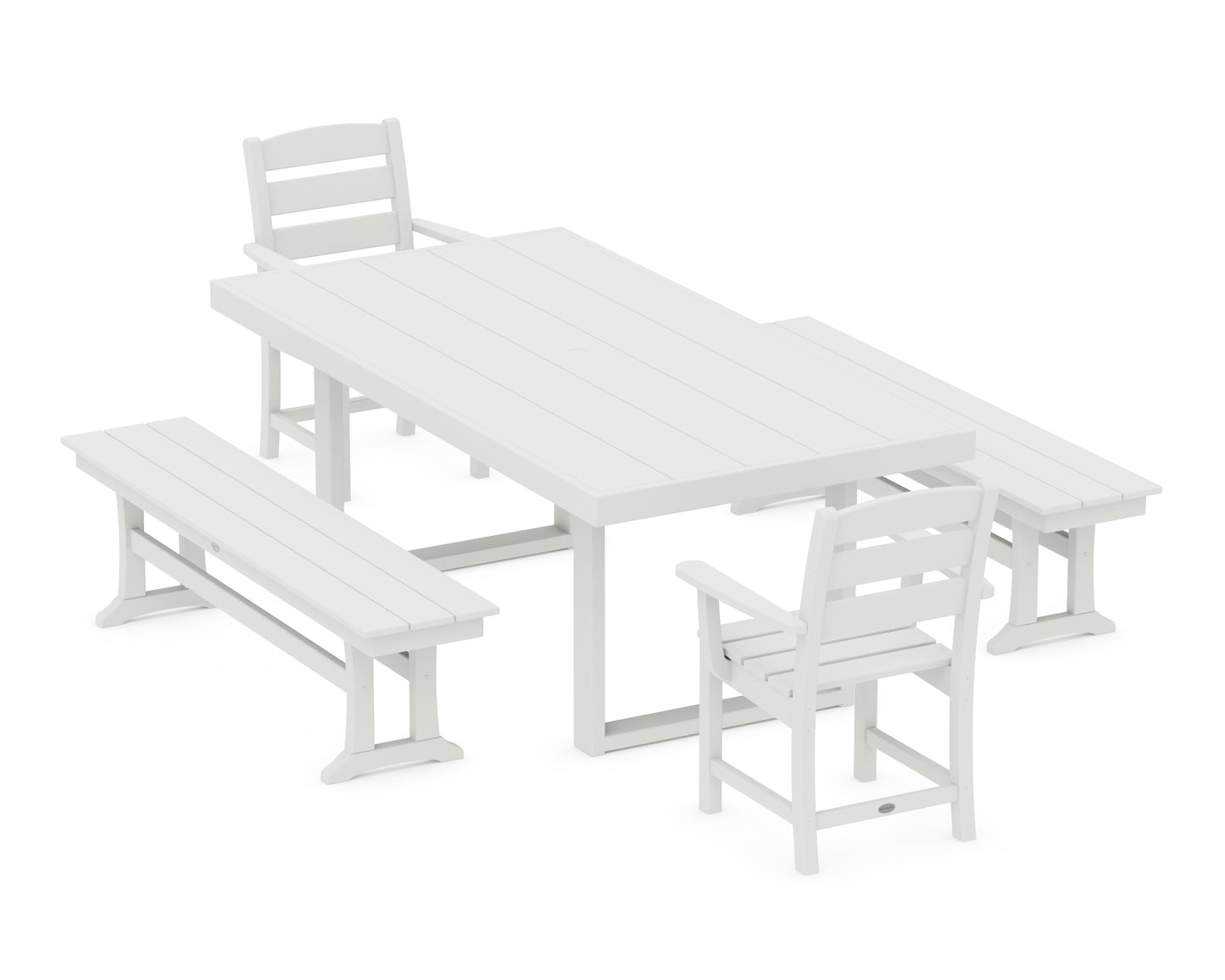 Lakeside 5-Piece Dining Set with Benches