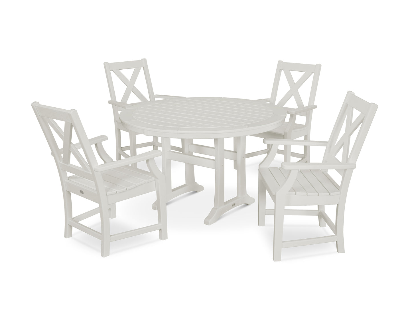 Braxton 5-Piece Nautical Trestle Arm Chair Dining Set