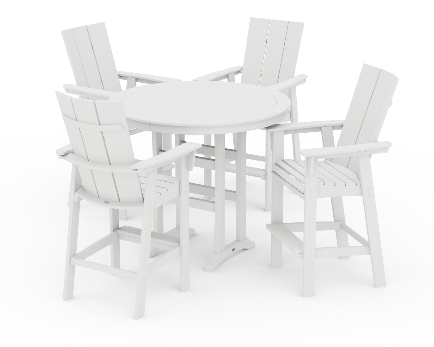 Modern Curveback Adirondack 5-Piece Nautical Trestle Bar Set