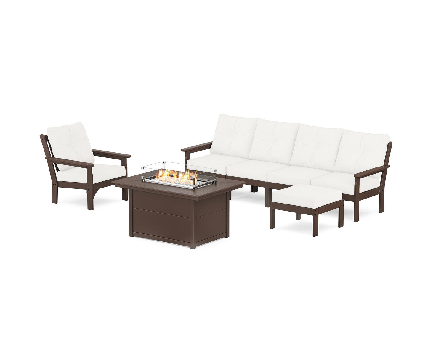 Vineyard Sectional Lounge and Fire Pit Set