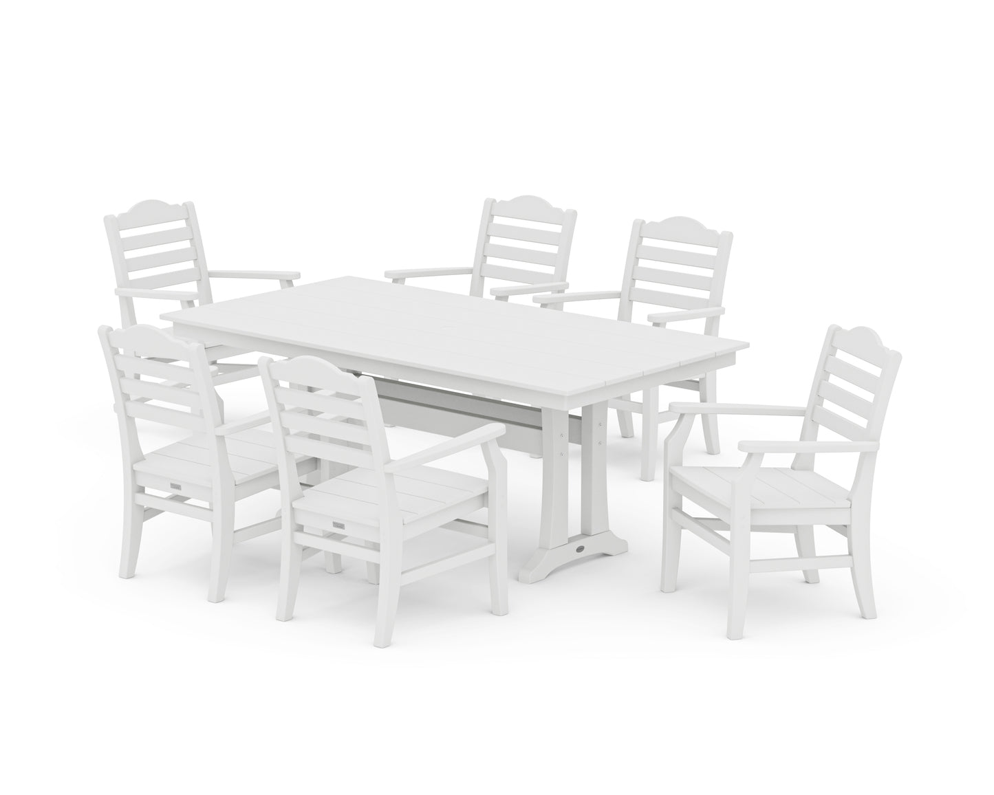 Savannah Arm Chair 7-Piece Farmhouse Dining Set with Trestle Legs