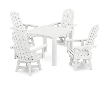 Vineyard Curveback Adirondack 5-Piece Parsons Swivel Dining Set