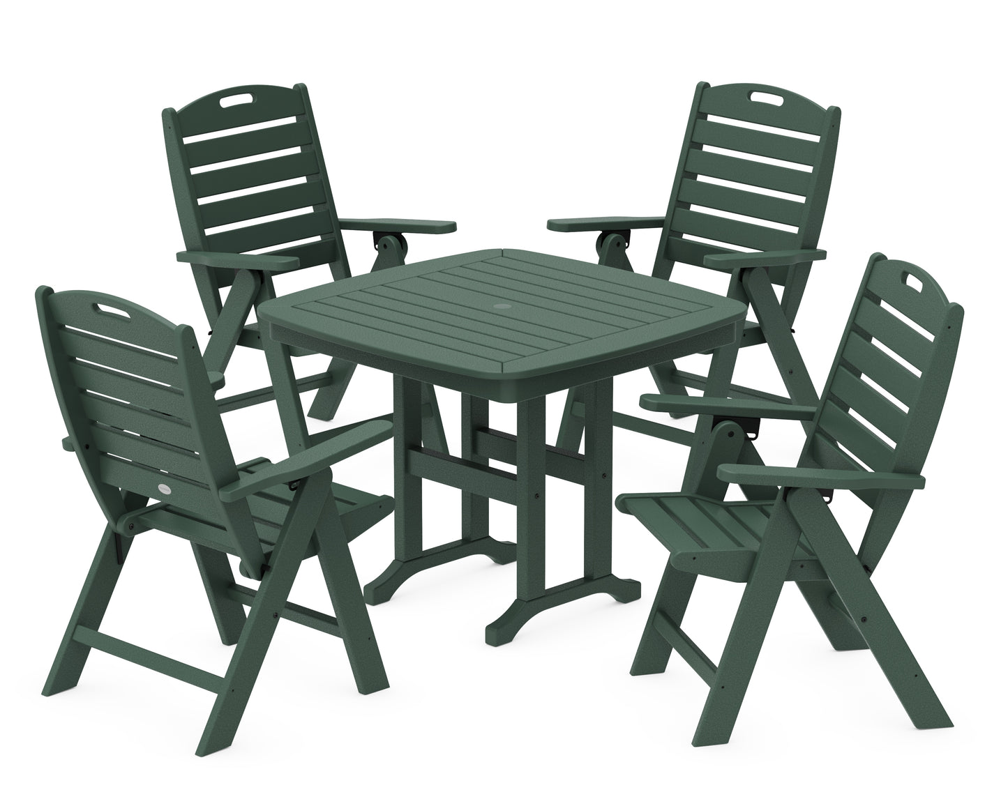 Nautical Folding Highback Chair 5-Piece Dining Set