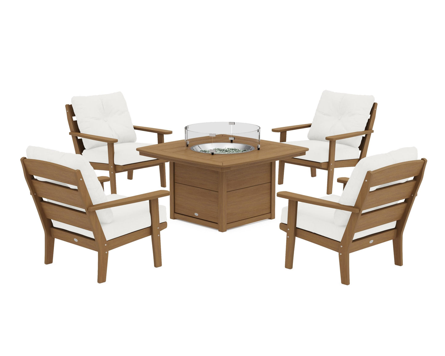 Lakeside 5-Piece Deep Seating Set with Nautical Fire Pit Table