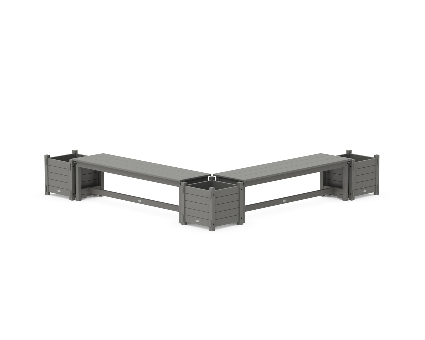 60" Nautical L- Shaped Planter Bench Corner Set