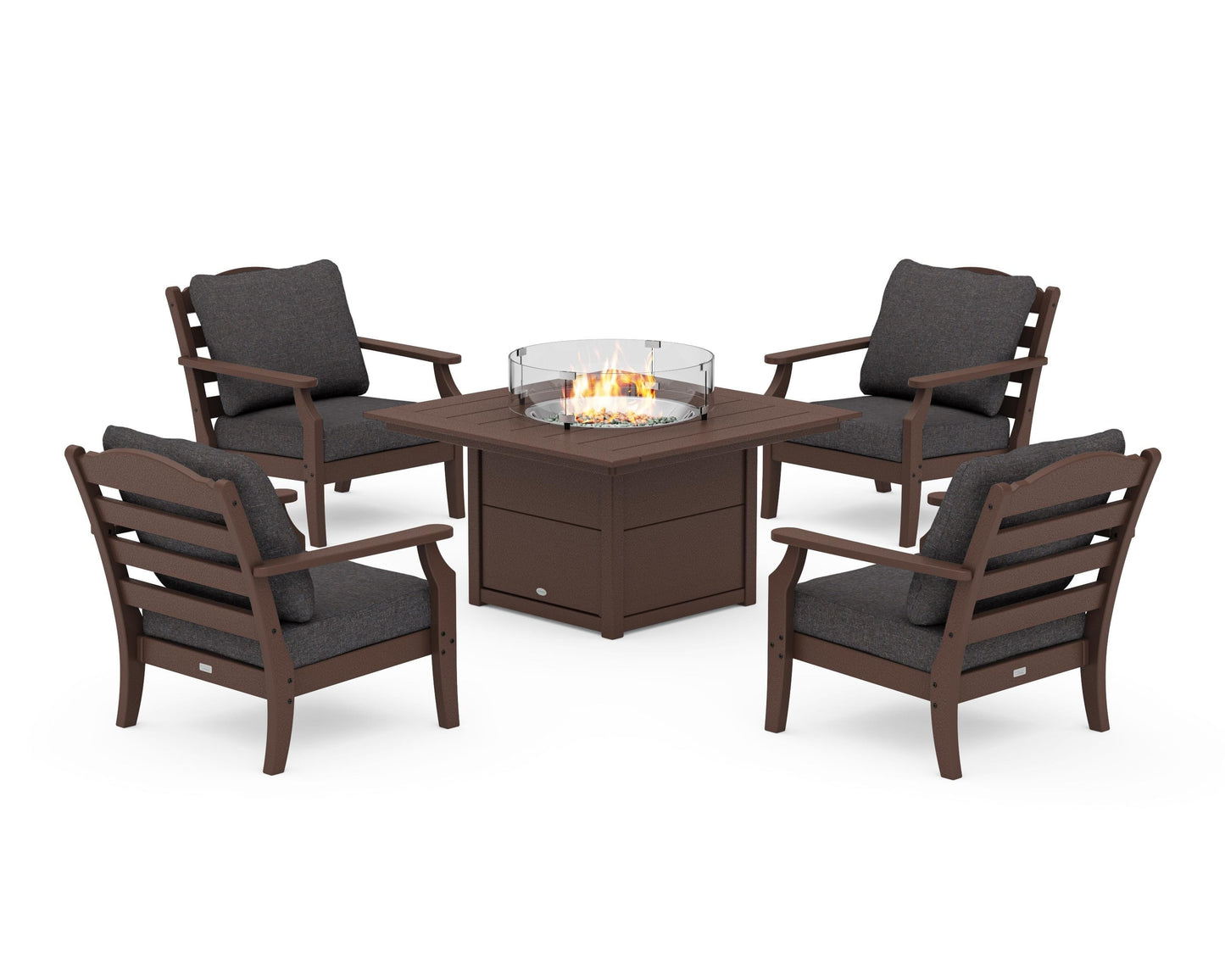 Savannah 5-Piece Deep Seating Set with Fire Pit Table