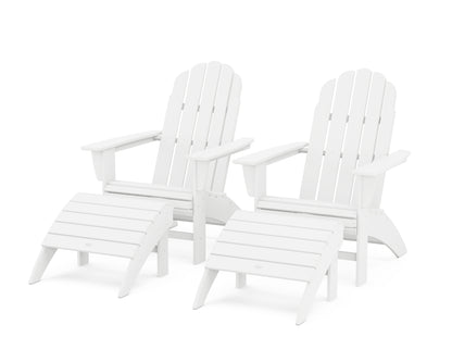 Vineyard Curveback Adirondack Chair 4-Piece Set with Ottomans