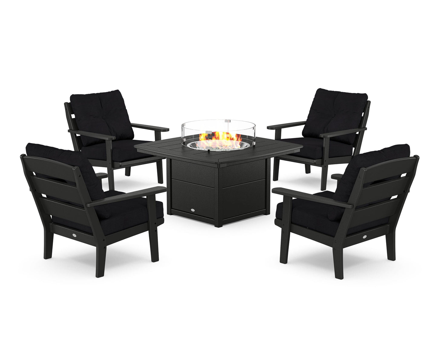 Lakeside 5-Piece Deep Seating Set with Nautical Fire Pit Table