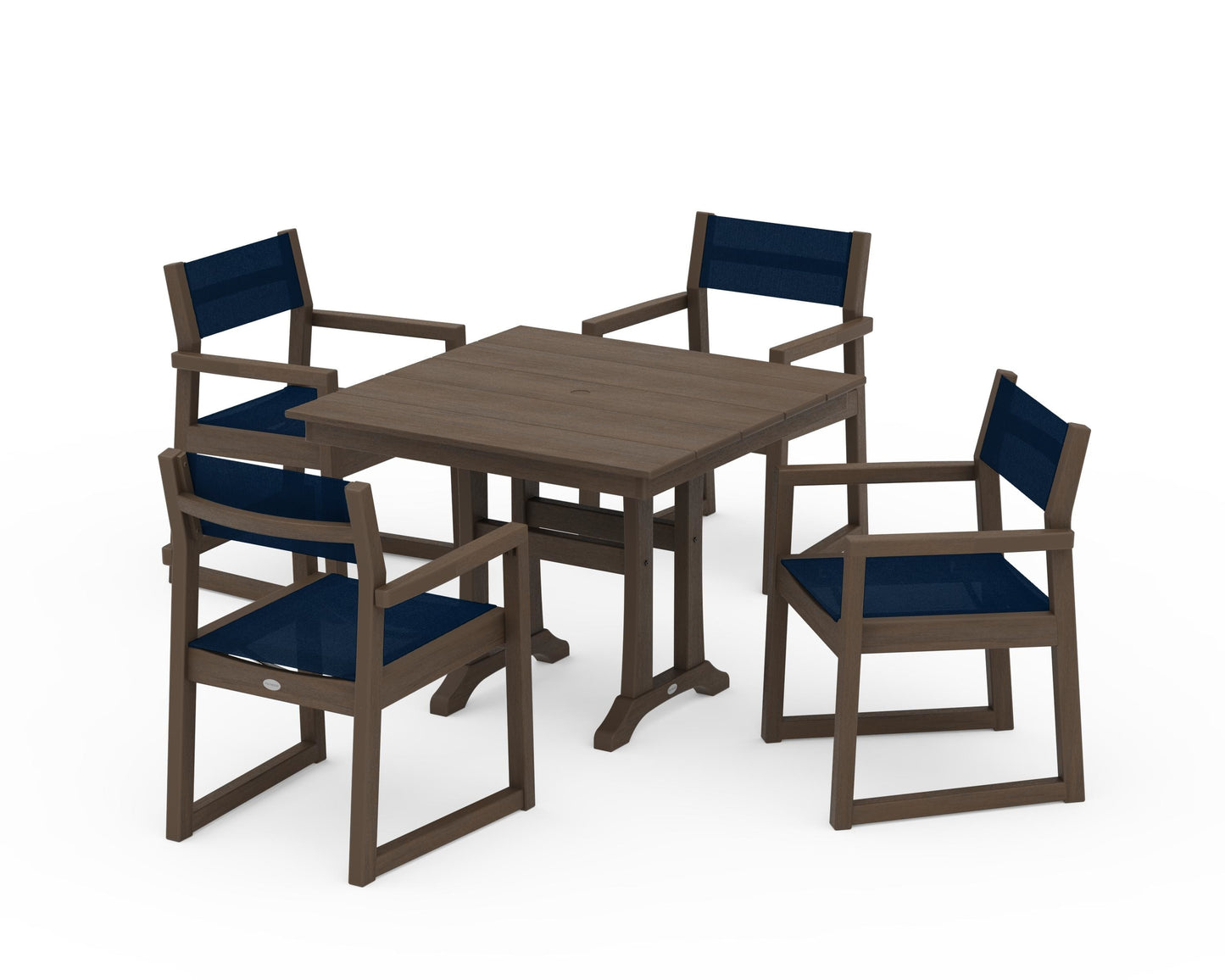 EDGE Sling 5-Piece Farmhouse Dining Set with Trestle Legs