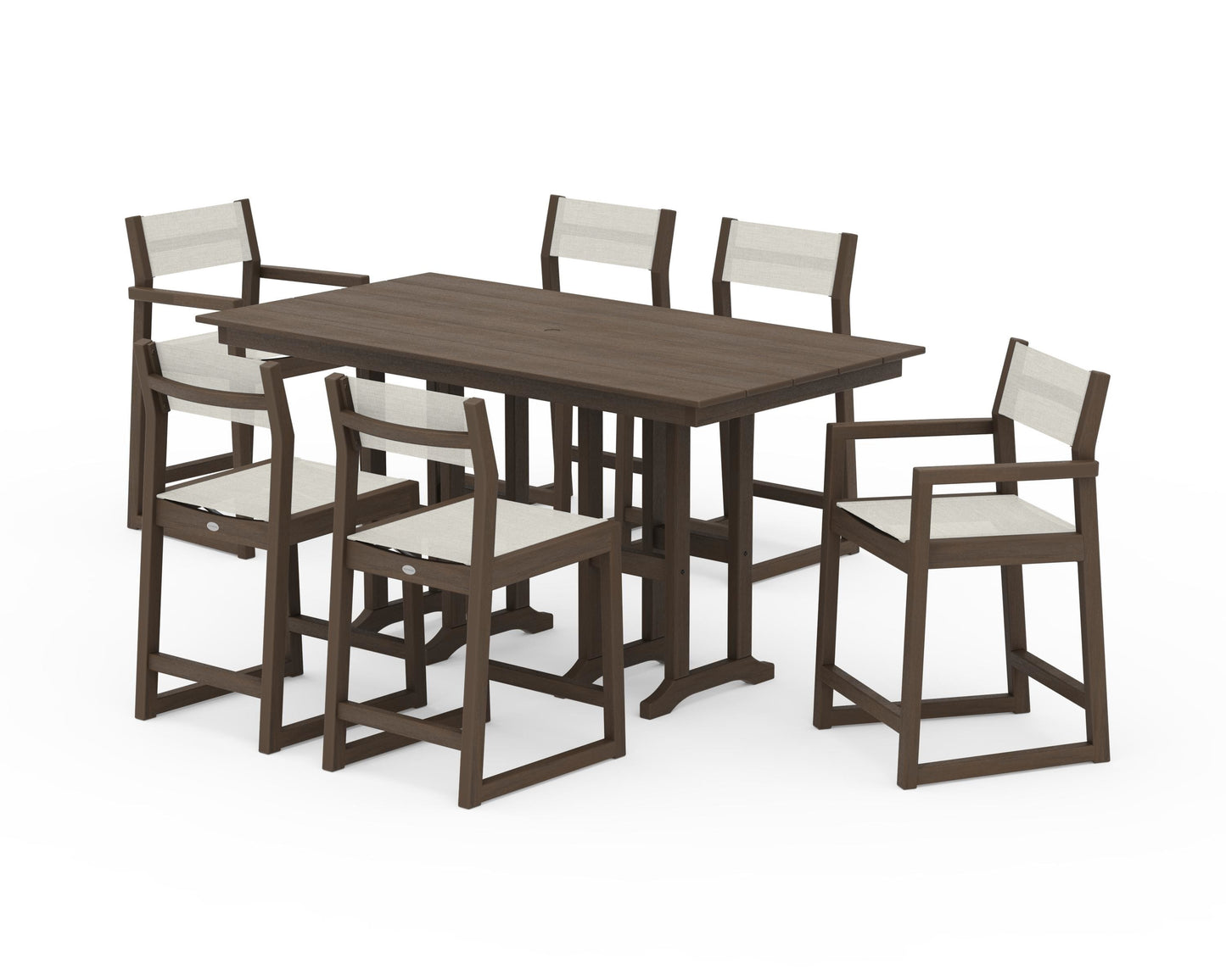 EDGE Sling 7-Piece Farmhouse Counter Set with Trestle Legs