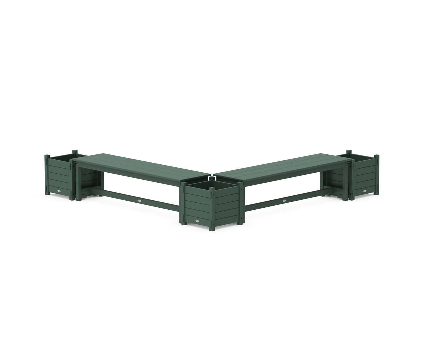 60" Nautical L- Shaped Planter Bench Corner Set