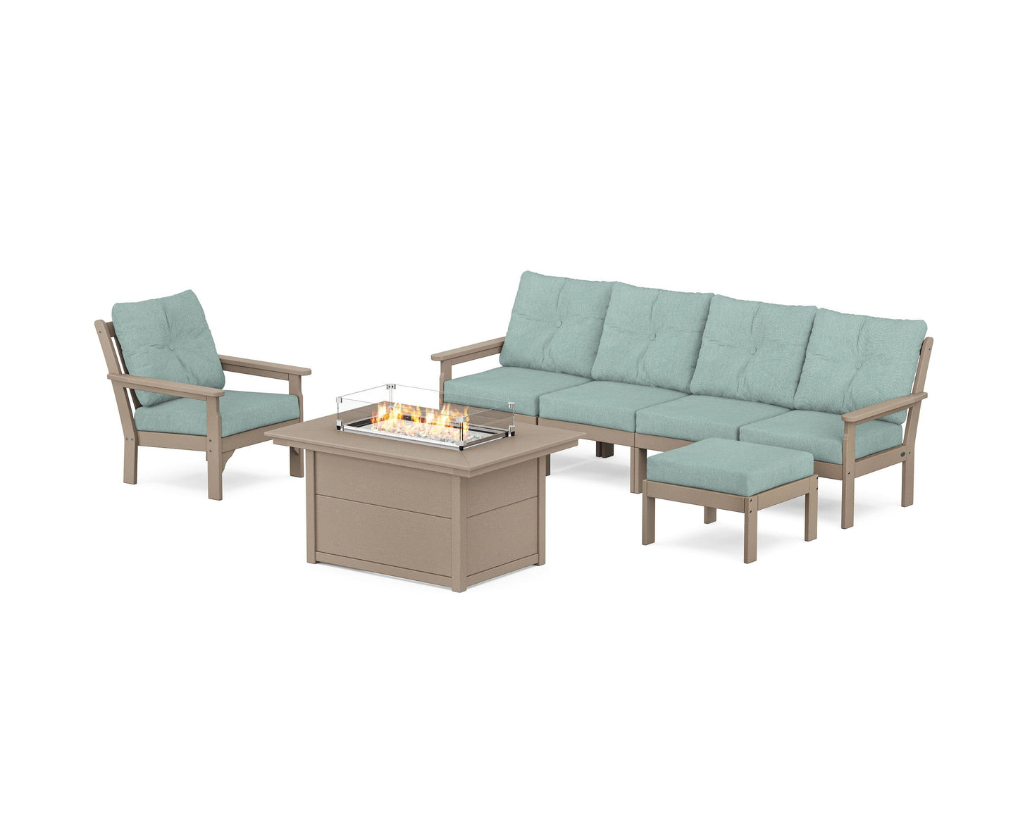 Vineyard Sectional Lounge and Fire Pit Set