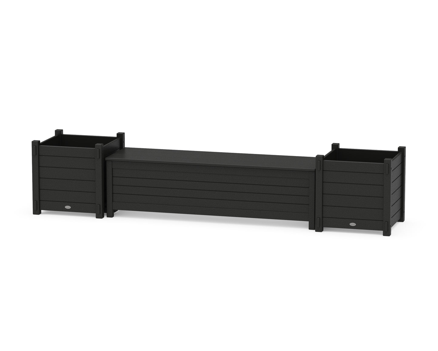 60" Nautical Straight Planter Storage Bench Set- Large
