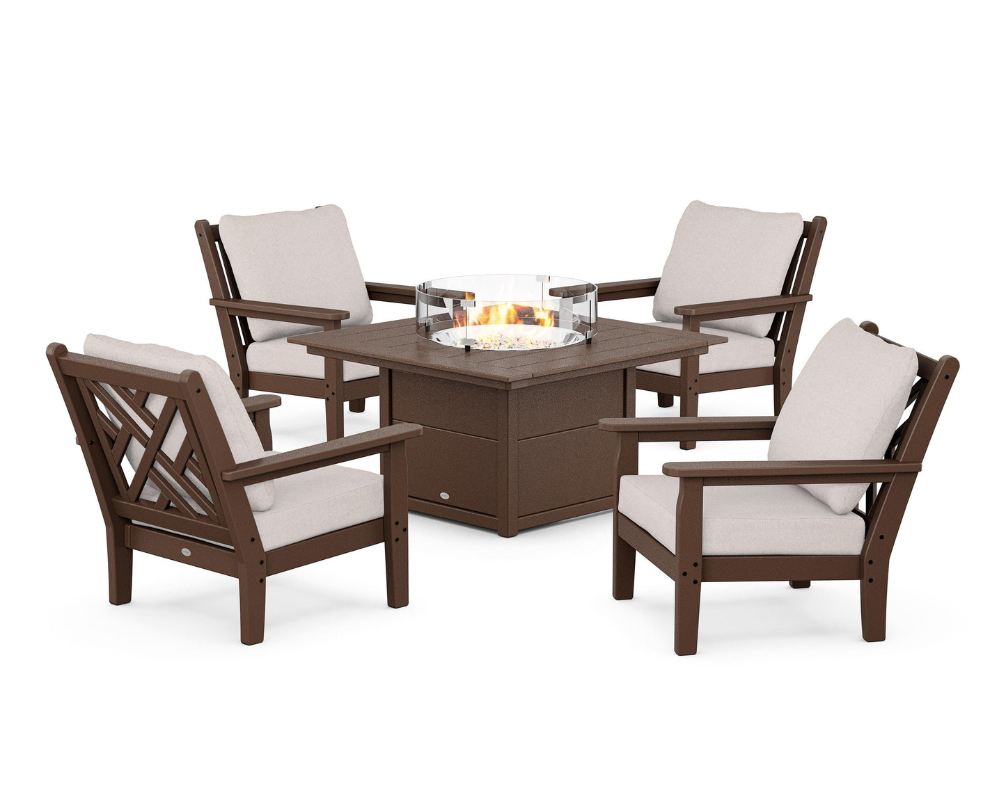 Chippendale 5-Piece Deep Seating Set with Fire Pit Table