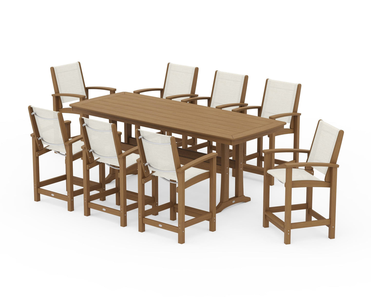 Coastal 9-Piece Counter Set with Trestle Legs