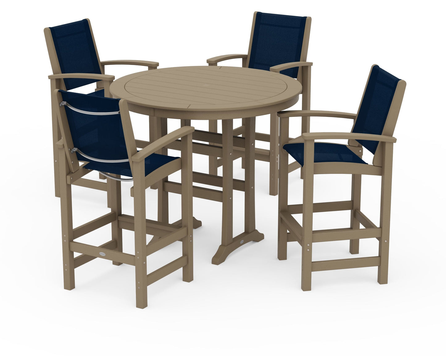 Coastal 5-Piece Nautical Trestle Bar Set