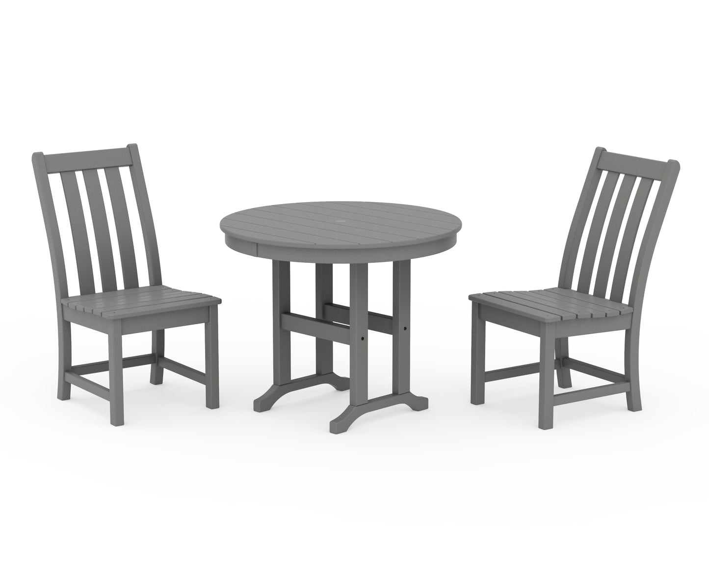 Vineyard Side Chair 3-Piece Round Dining Set