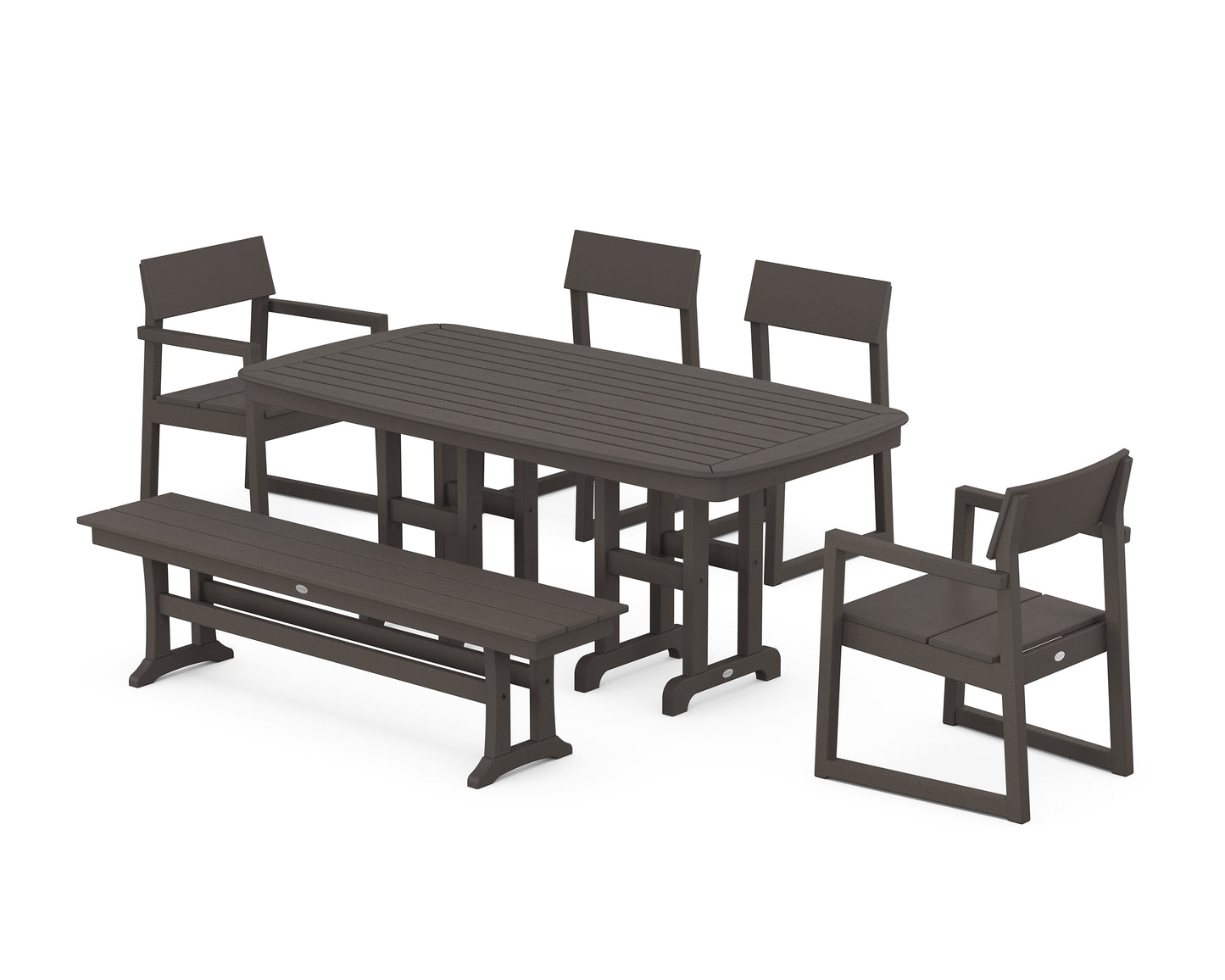 EDGE 6-Piece Dining Set with Bench