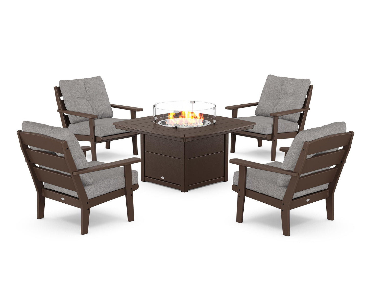 Lakeside 5-Piece Deep Seating Set with Nautical Fire Pit Table