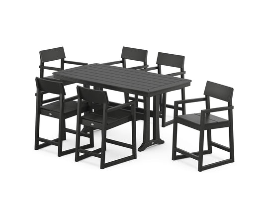 EDGE Arm Chair 7-Piece Counter Set with Trestle Legs