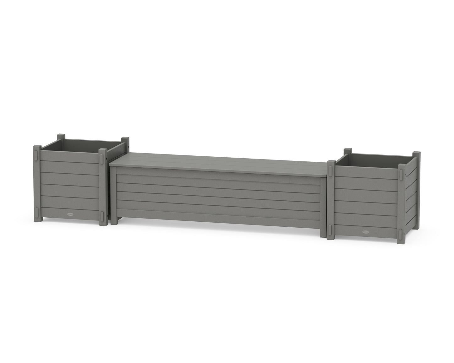 60" Nautical Straight Planter Storage Bench Set- Large