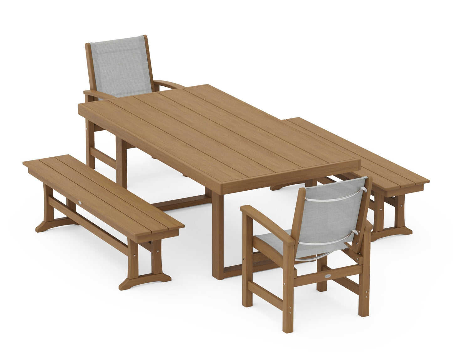 Coastal 5-Piece Dining Set with Trestle Legs