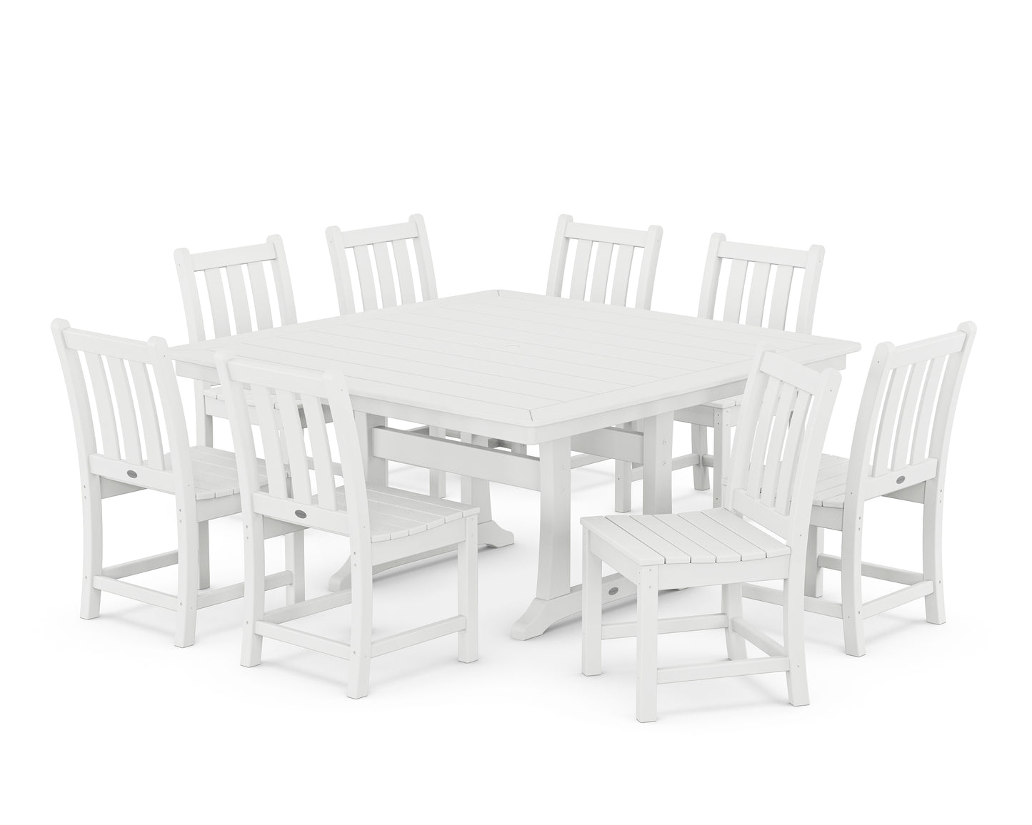 Traditional Garden 9-Piece Nautical Trestle Dining Set