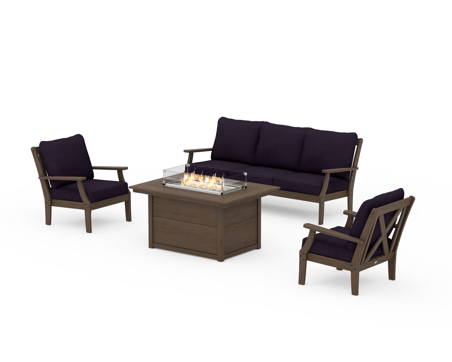 Braxton Deep Seating Fire Pit Table Set