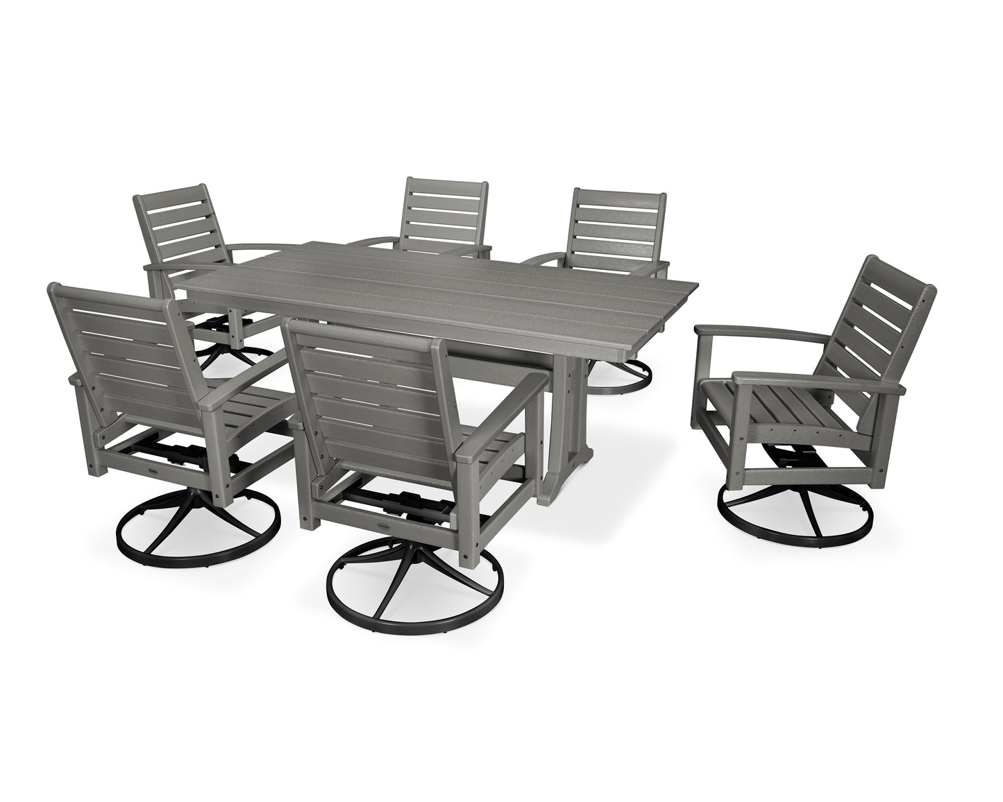 7 Piece Signature Swivel Rocker Dining Set
