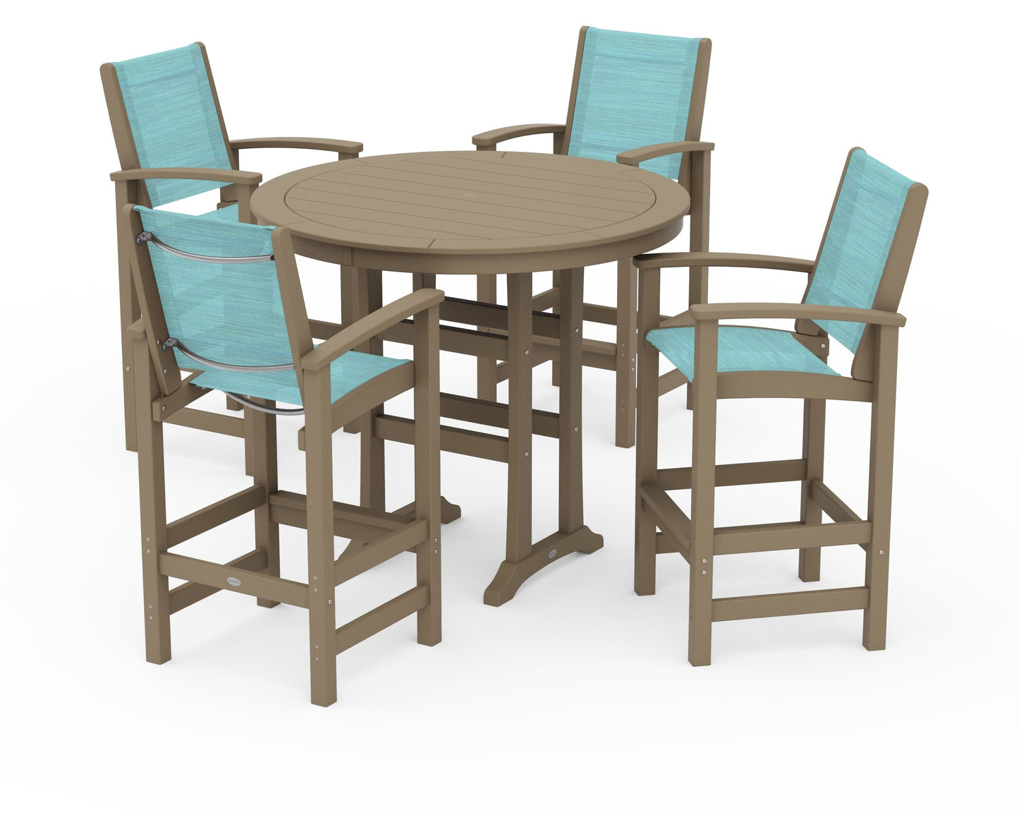 Coastal 5-Piece Nautical Trestle Bar Set
