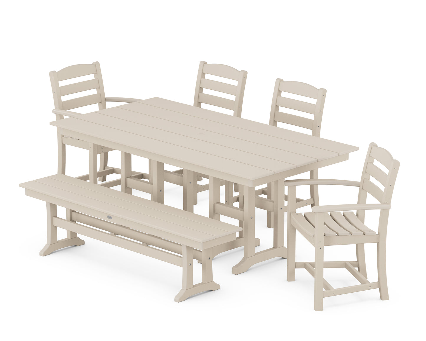 La Casa CafÃ© 6-Piece Farmhouse Dining Set with Bench