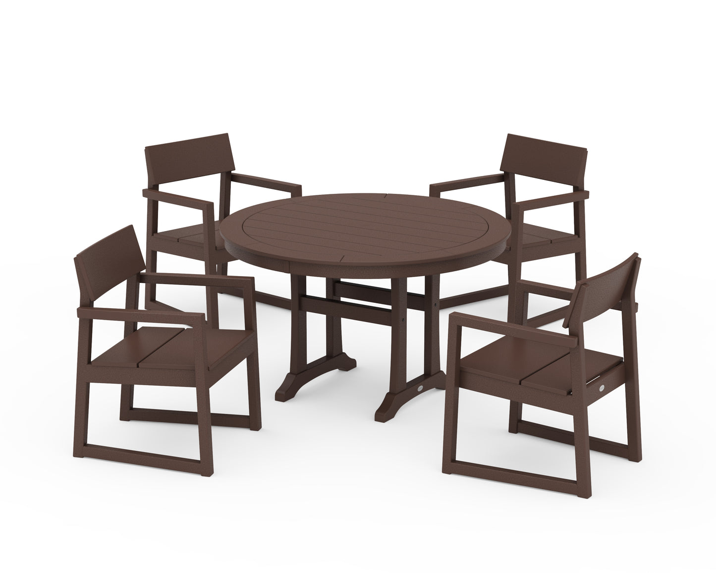 EDGE 5-Piece Round Dining Set with Trestle Legs